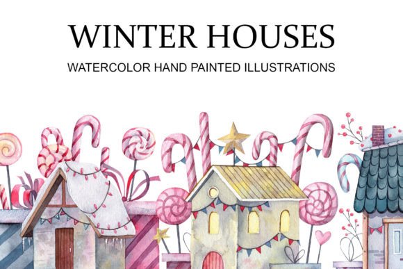 Cute Winter Houses PNG Set: A Versatile Collection for Creative Projects