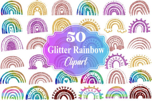 Glitter Rainbow Clipart