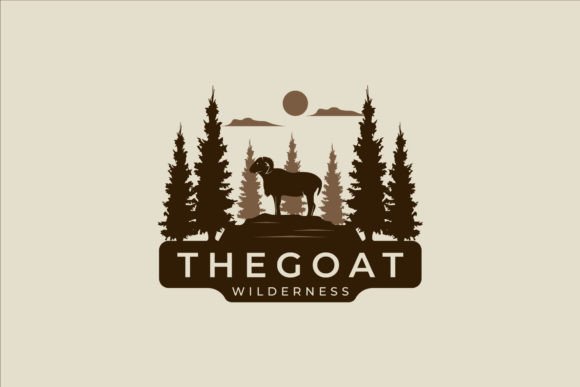 Goat at Nature Forest Logo Vector Design: A Versatile Graphic for Business and Creativity