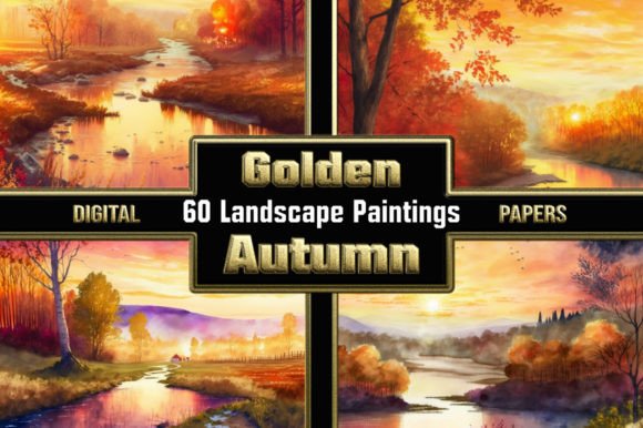Golden Autumn - 60 Landscape Paintings: A Creative Resource for Modern Designers and Entrepreneurs