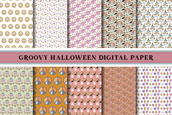 Groovy Halloween Digital Paper Pattern