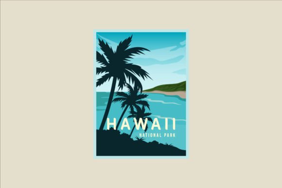 Hawaii Beach Poster Vector Illustration: A Versatile Design for Travel and Leisure