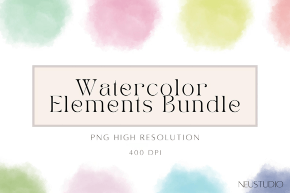 Pastel Watercolor Abstract Clipart: Enhancing Creativity with High-Resolution PNG Files