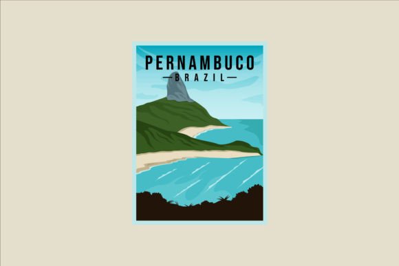 Pernambuco Beach Poster Vector Design