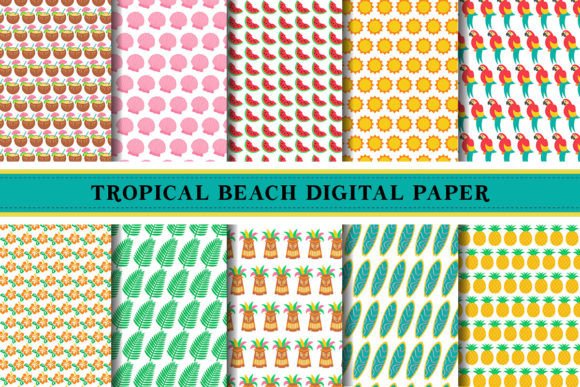 Tropical Beach Digital Paper Pattern: A Versatile Design Asset for Creative Projects