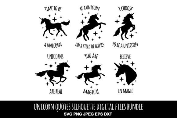 Unicorn Quote SVG PNG JPEG EPS DXF Set