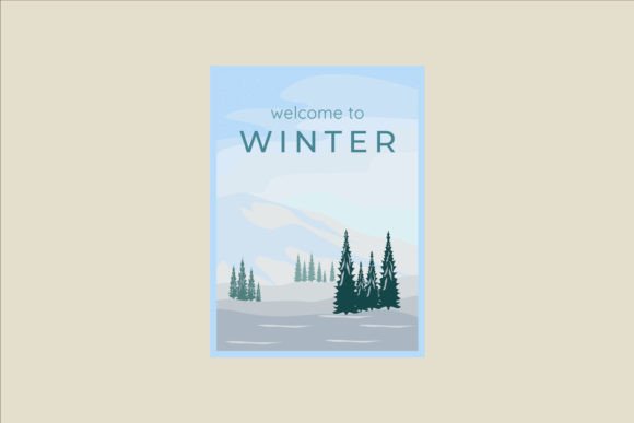 Winter Snow Landscape Poster Vector